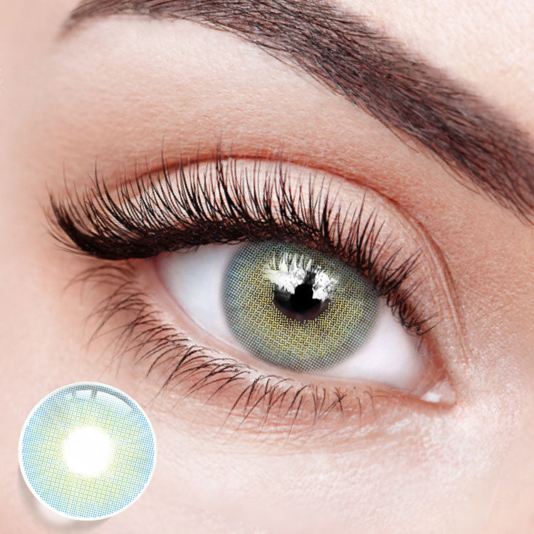 Wearing Euramerican Blue Colored Contact Lenses